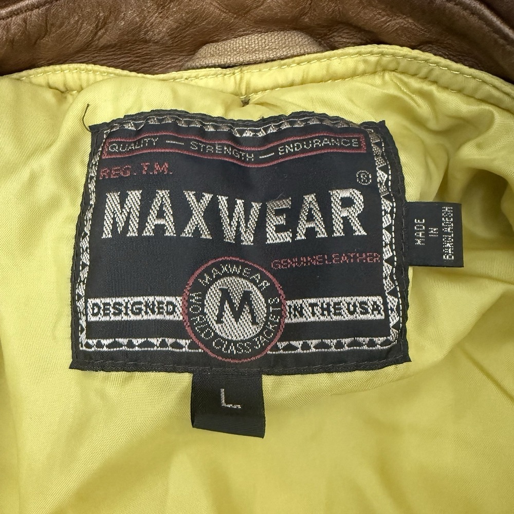 Vintage Maxwear Barn Chore Coat Jacket Large Removable Liner Workwear Leather - Picture 13 of 16